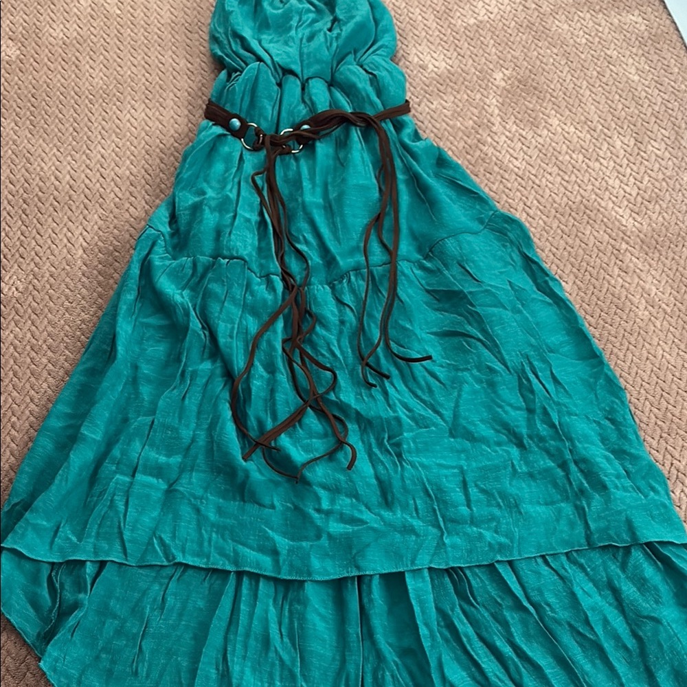 Joyce Leslie  junior’s strapless Teal Dress